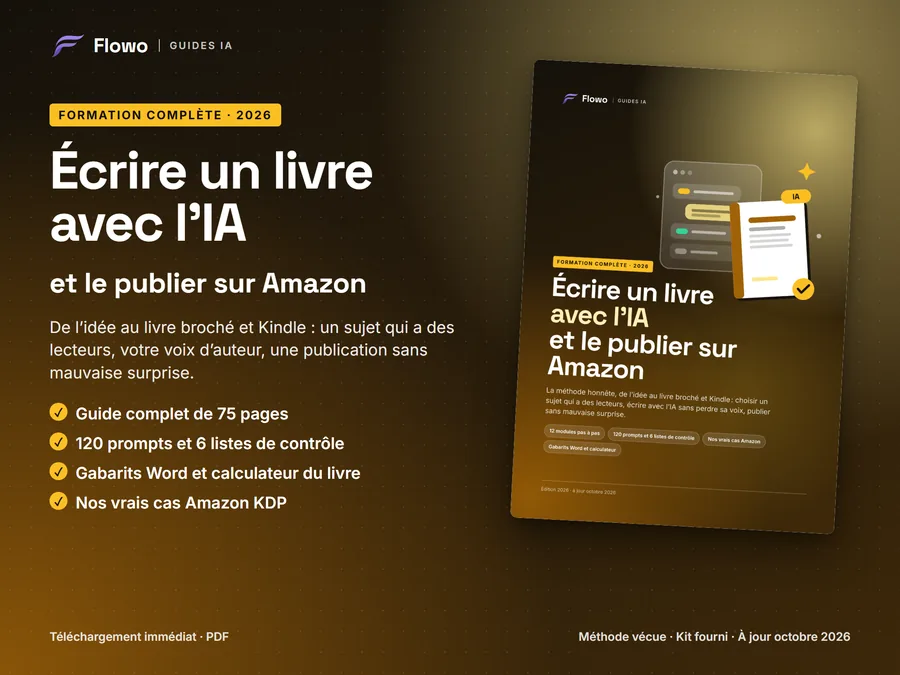 Couverture du guide « Écrire un livre de qualité avec l’IA et le publier sur Amazon »